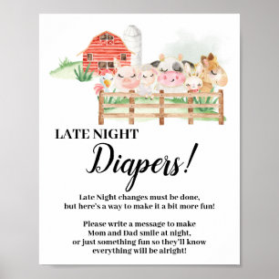 Poster Animaux de ferme Diapeurs de nuit tardive Signal B
