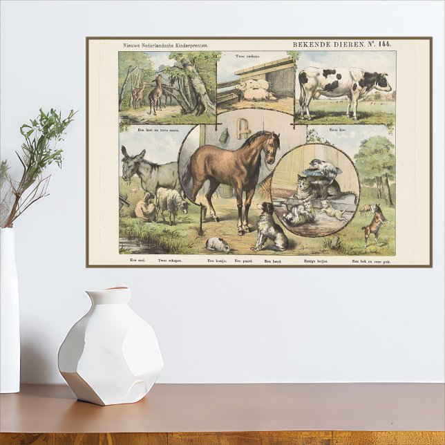 Poster Animaux de ferme Vintage néerlandais (Créateur téléchargé)