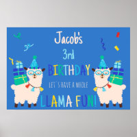 Animaux de fête Lama Garçons d'anniversaire Bleu