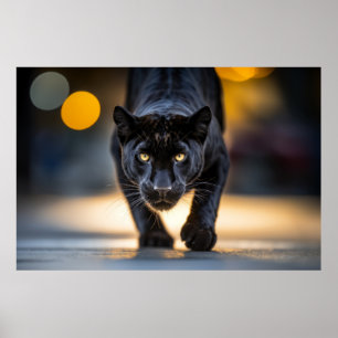 Poster Animaux de la faune panthère dans la rue