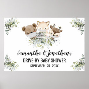 Poster Animaux de la forêt de Baby shower