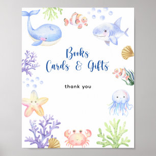 Poster Animaux de l'océan à l'aquarelle - Livres cartes e