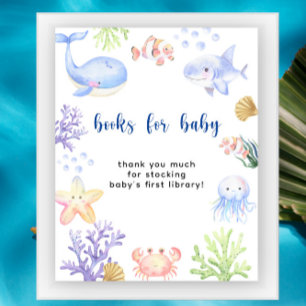 Poster Animaux de l'océan à l'aquarelle - Livres pour béb