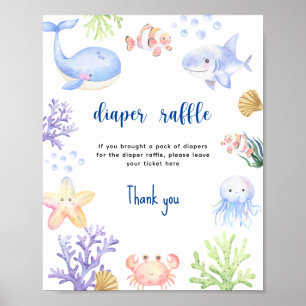 Poster Animaux de mer et d'océan - Jeu de tombola de couc