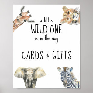 Poster Animaux de safari aquarelle - cartes et cadeaux