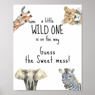 Poster Animaux de safari - Devinez le doux désordre