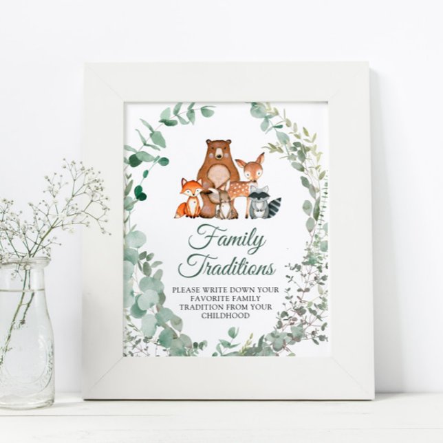 Poster Animaux des bois Traditions familiales préférées J (Créateur téléchargé)