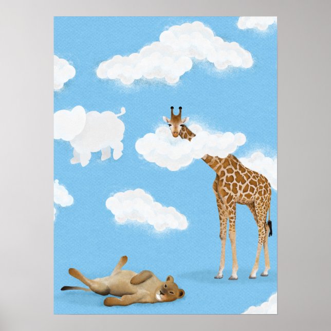 Poster Animaux des nuages de la savane (Devant)