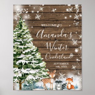Poster Animaux d'hiver Flammes de neige en bois ONE derla