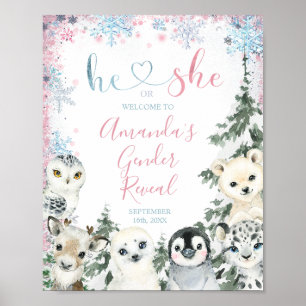Poster Animaux d'hiver - Révélation de genre Lui ou elle 