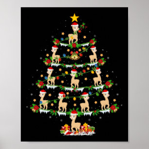 Poster Animaux domestiques Jeu de Noël Père Noël Alpaca A