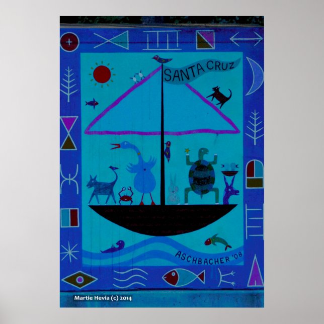 Poster Animaux en bateau (Devant)