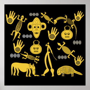 Poster animaux et masques africains