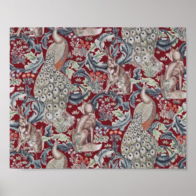 Poster Animaux forestiers, William Morris (Devant)