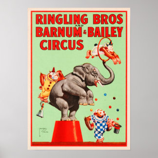 Poster ANIMAUX FORMÉS Sonnerie Bros Barnum Bailey Circus
