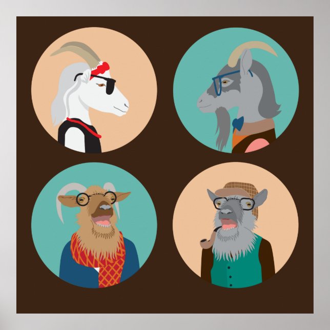 Poster Animaux hippiques (Devant)