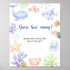 Poster Animaux marins - Combien de poissons se trouvent d