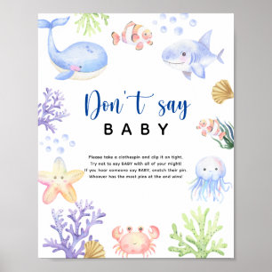 Poster Animaux marins de l'océan - Ne dites pas bébé