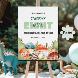 Poster Animaux mignons de la forêt pour un 8ème anniversa