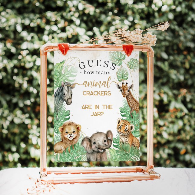 Poster Animaux Safari Baby showers tropicaux craquelins j (Créateur téléchargé)