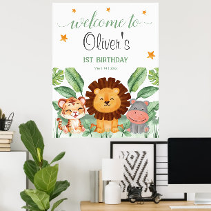 Poster Animaux sauvages Jungle Animaux Tropical Boy Anniv