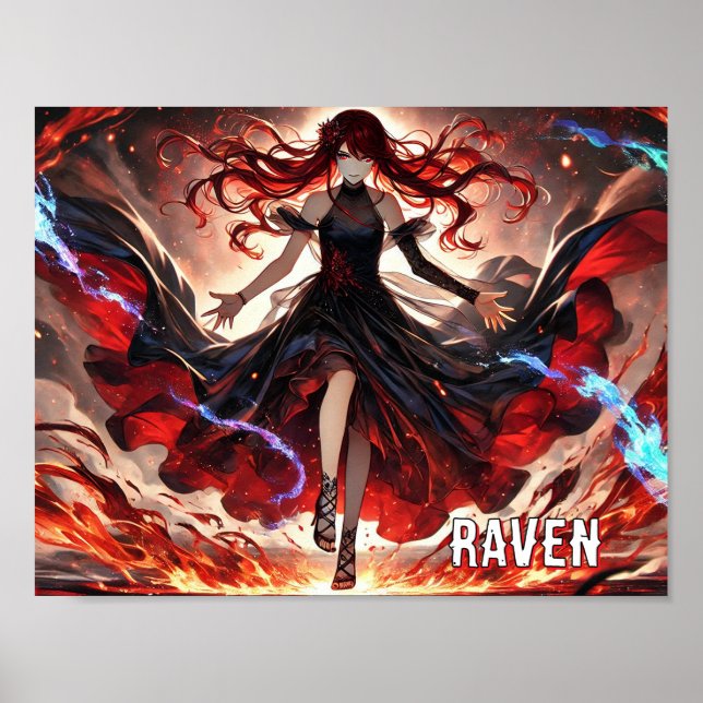 Poster Anime Command the Flames, Embrace the Storm Custom (Devant)