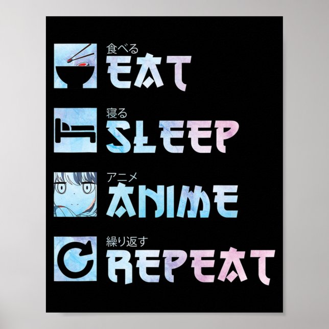 Poster Anime de sommeil de manger Répétition - Anime M de (Devant)