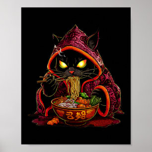 Poster Anime Enfants Chat Ramen Japonais Enfants Kawaii C