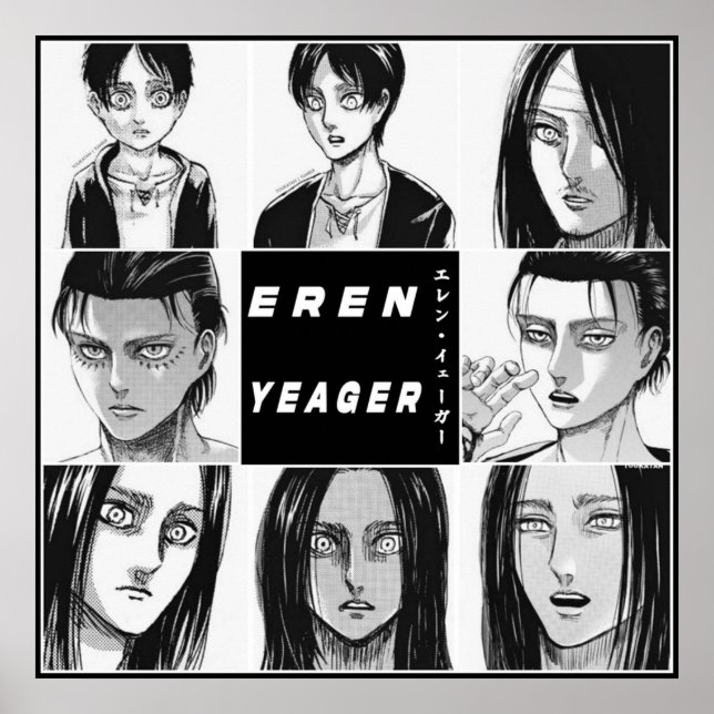 Poster Anime Eren Yeager SnK Evolution (Devant)