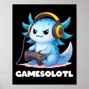 Poster Anime Gamesolotl Axolotl Garçons 10-12 Gamer Enfan