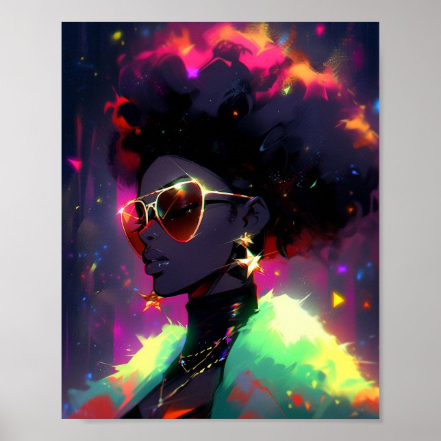 Poster Anime Girl African American Art (Devant)