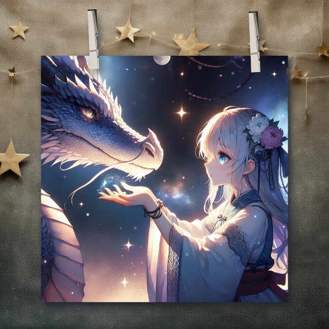 Poster Anime Girl et son dragon Mystique (Créateur téléchargé)