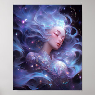 Poster Anime Girl Fabriquée En Étoiles