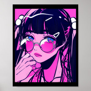 Poster Anime Girl Kawaii Waifu Pink Aesthetic Japanese Ot