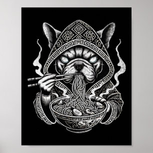 Poster Anime Kids Ramen nouilles Chien Ramen Japonais Kid