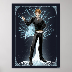Poster Anime le Patronus Terrier Jack Russell de Ron Weas