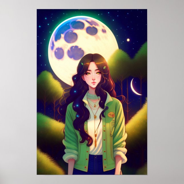 Poster Anime lunaire (Devant)