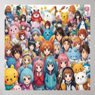 Poster Anime manga pop art amants pop amoureux dessin ani