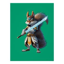 Poster Anime Samurai Squirrel Warrior