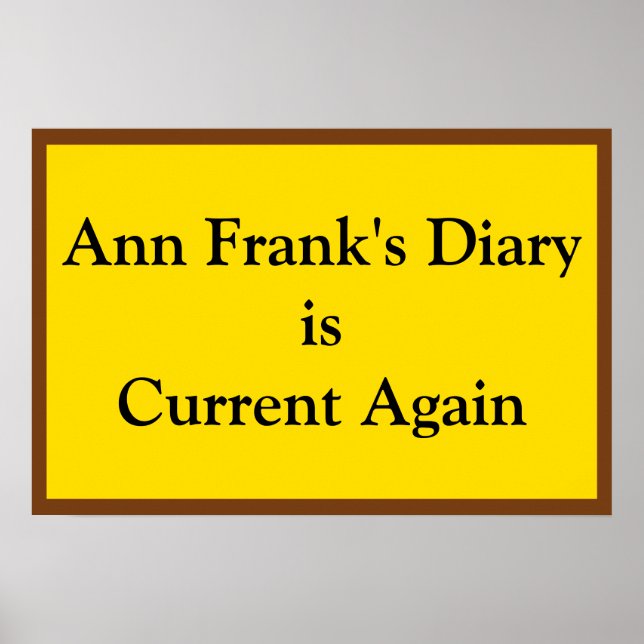 Poster Ann Frank's Diary Current (Devant)