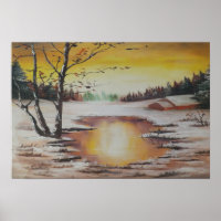 Poster Ann Hayes Painting Winterszene