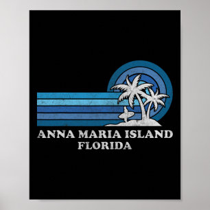 Poster Anna Maria Island Floride Famille Vintage Été Va