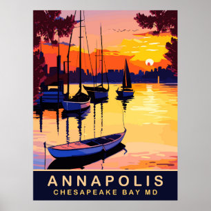 Poster Annapolis, baie de Chesepeake, Maryland, Voyage