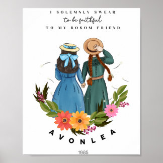 Poster Anne avec E et Diana d'Avonlea Green Gables