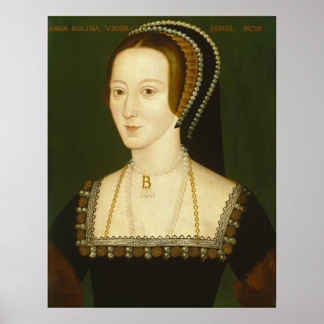 Poster Anne Boleyn Deuxième épouse d'Henri VIII Portrait (Devant)