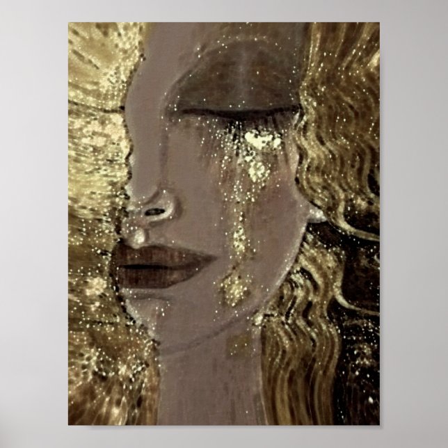 Poster Anne Marie Zilberman / Femme avec une larme d'or (Devant)