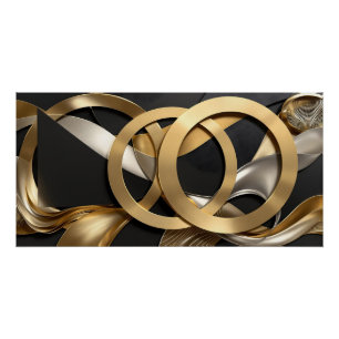 Poster Anneaux d'or Art Abstrait - Design moderne de luxe