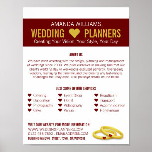 Poster Anneaux Mariage Or, Mariage Event Planner Advert