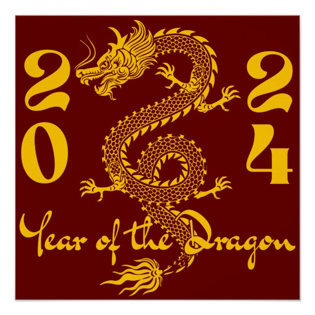 Poster Année de l'or Dragon (Devant)