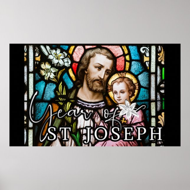 Poster Année de Saint-Joseph Verre tendu Religieux Jésus (Devant)